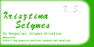 krisztina selymes business card